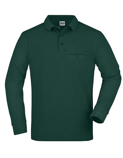 James&Nicholson - Men´s Workwear Polo Pocket Longsleeve